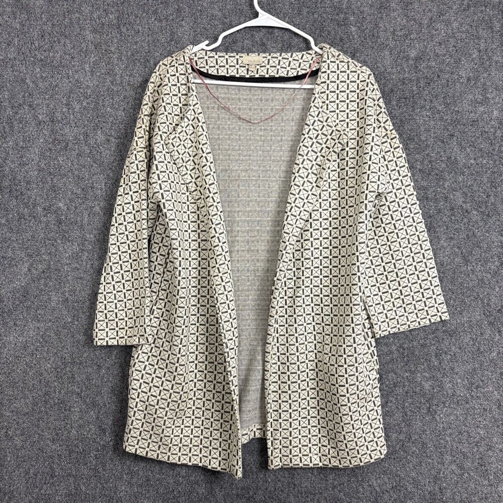 Trucco Blazer  Womens Size S White Black Geometric Jacket Suit Jacquard